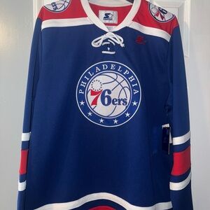 STARTER Blue and Red Philadelphia 76ers Jersey